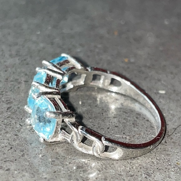 NEW SKY BLUE TOPAZ RING SIZE 8 NIB - Picture 2 of 4